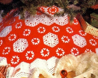 Christmas Tree Skirt CROCHET PATTERN - Mom Gift for Christmas - Crochet Christmas Tree Skirt Pattern pdf - Vintage Crochet