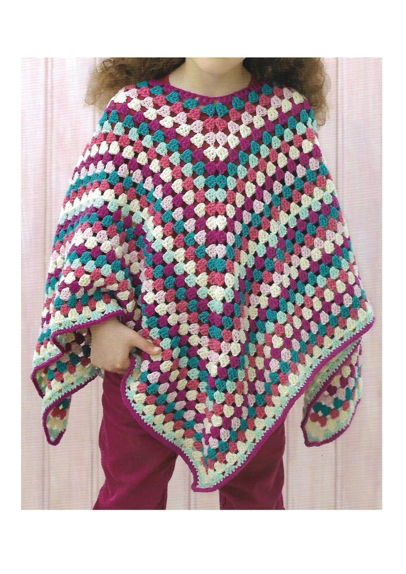 Vintage Crochet Pattern Easy Crochet Toddler Poncho Pattern to - Etsy