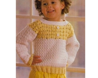 Children Sweater CROCHET PATTERNS, Kids Crochet Cardigan Pattern, Vintage Crochet, pdf Crochet Patterns, Crochet for Baby, English Only