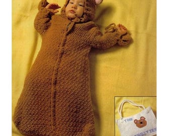 Newborn CROCHET PATTERN, Newborn Crochet Outfit Pattern, Sleeping Sack Pattern, Bag to Boot Crochet Pattern, pdf Download, English Only
