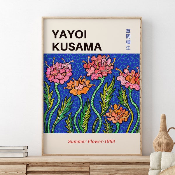 Yayoi Kusama Poster, Yayoi Kusama Print, Yayoi Kusama Exhibition Poster, Yayoi Kusama Printable, Flower Motif Art, Yayoi Kusama Flower