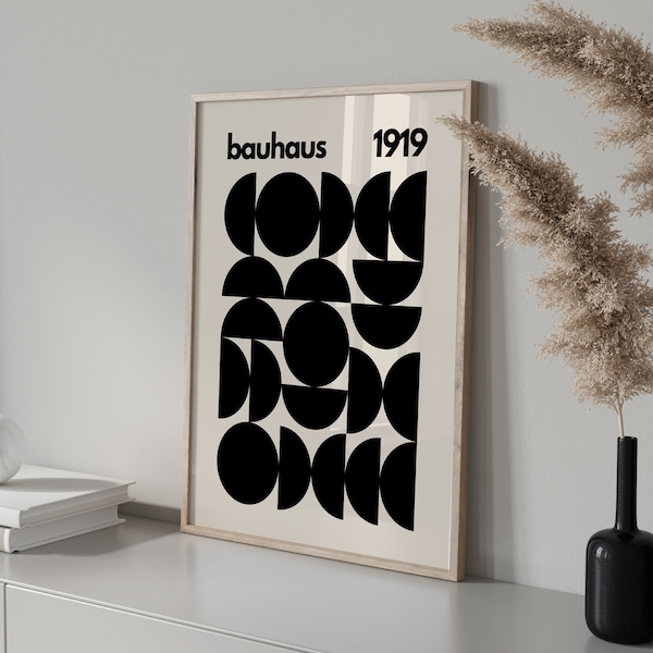 Bauhaus Print - Ausstellungsposter | Mid Century Modern | Geometrische Kunst | Popkultur Print | Moderne Kunst, Minimalistisch, Modern, Retro, Vintage