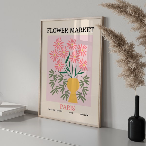 Blumenmarkt Poster, Blumenmarkt London Druck, Digitaler Download, Paris Blumenmarkt, druckbares Poster, Florist Geschenk, Matisse Blume