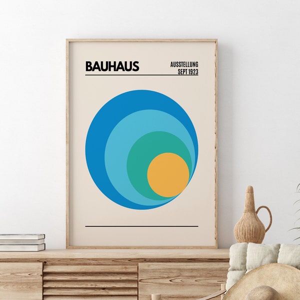 Bauhaus Exhibition Poster, Bauhaus Print,Circular Geometric Shape,Bauhaus Wall Art, Exhibition Wall Art, Walter Gropius,Bauhaus Wall Decor,