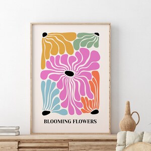 Abstract Botanical Flowers Print, Digital Download Wall Print, Large ...