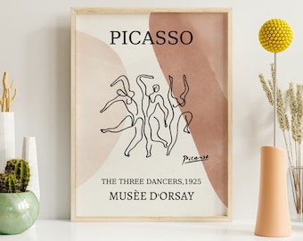 Picasso Dancer Print, Picasso Print, Picasso Poster, Picasso Exhibition Poster, One Line Art, Modern Wall Art, Picasso Abstract Art