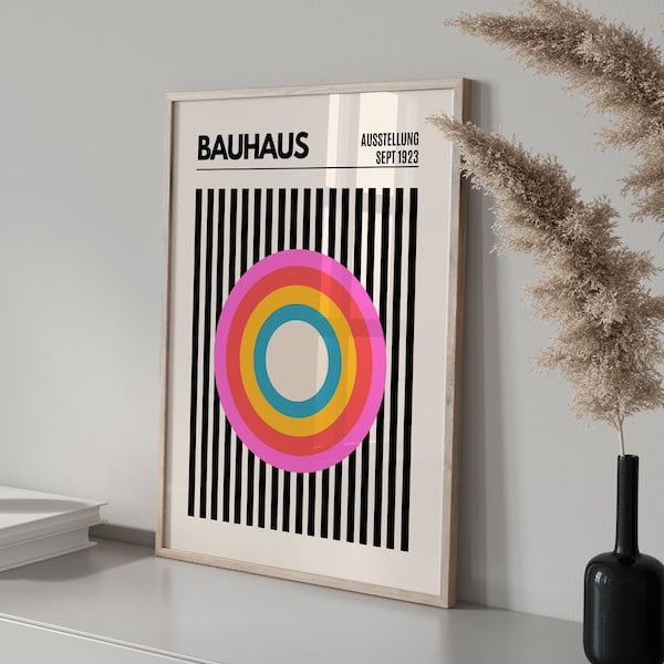 Druckbares Bauhaus Kunst Museum Poster,Bauhaus Print,Messeposter,Minimalistische Wandkunst,Bauhaus Poster,druckbare Wand,Minimalistischer Druck