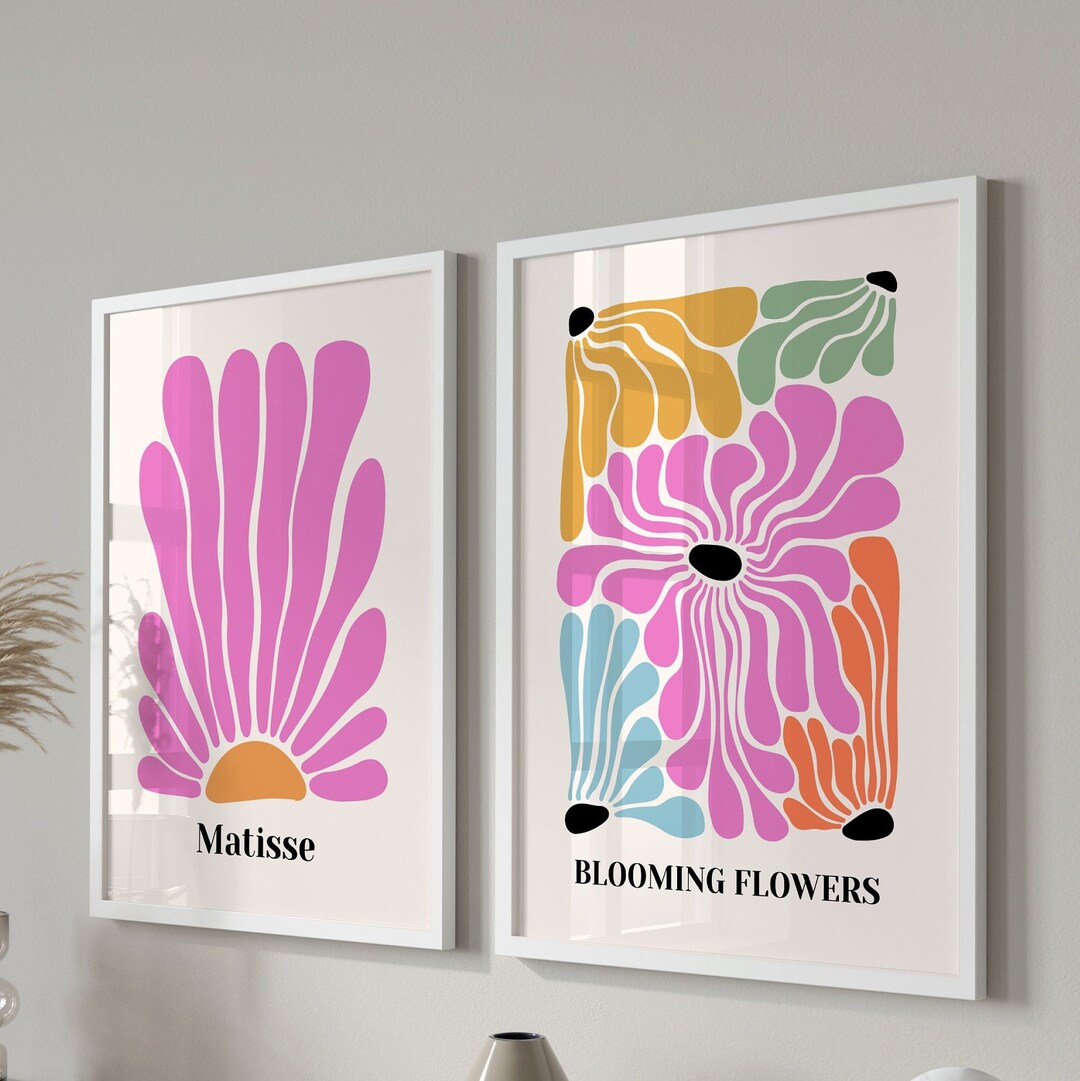 Abstract Botanical Flowers Print, Digital Download Wall Print, Large ...