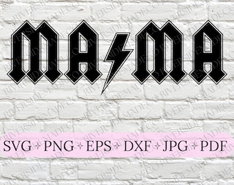Mamá Rayo SVG PNG Mamá Svg Mamá Camisa Svg Rock n Roll Svg Png Mamá Vida Svg Mamá Retro Svg Archivos Cricut Archivo de Silueta Sublimación