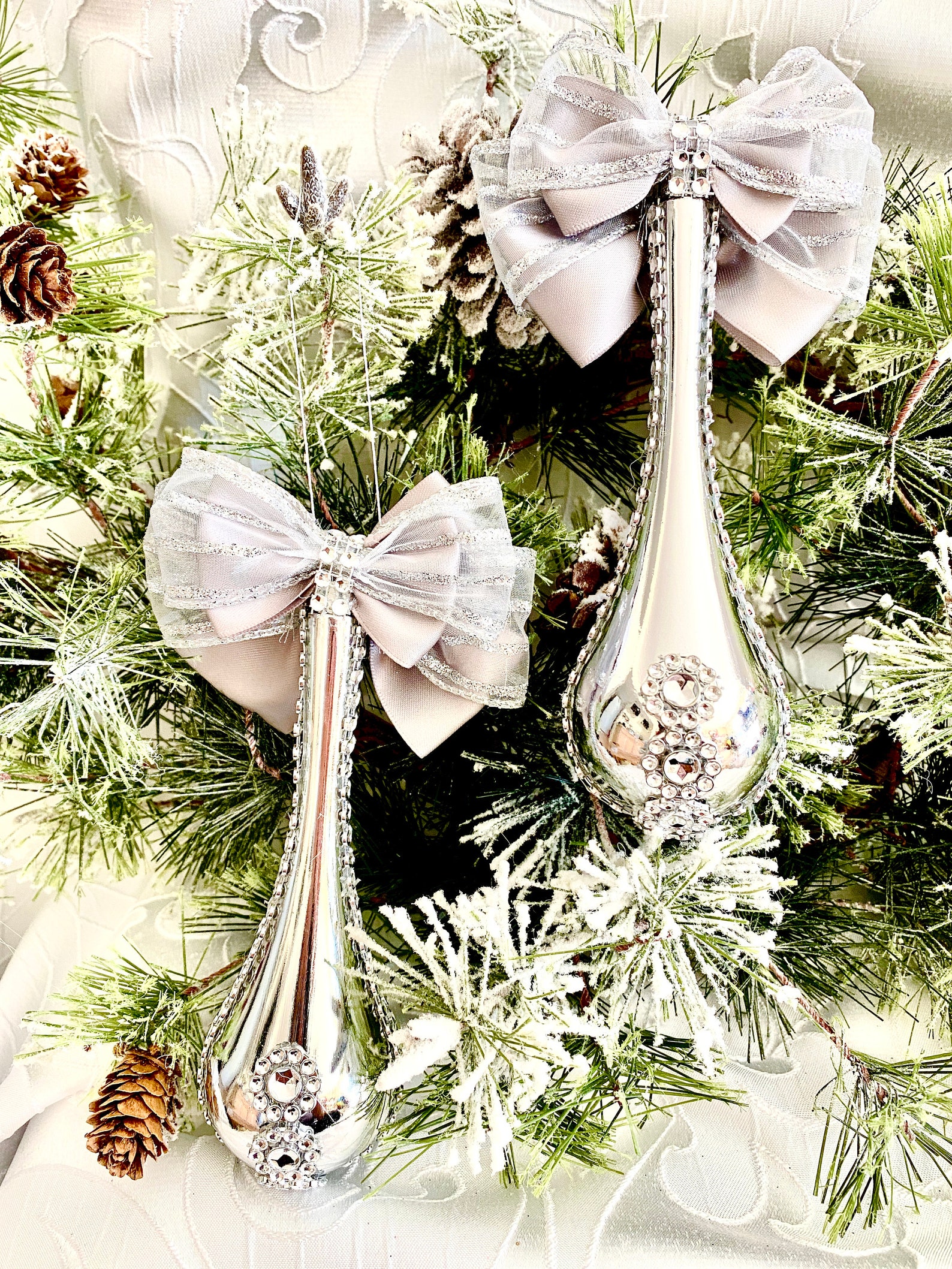 Set of 6 Tear Drops Christmas Ornament, Tree Decoration, Christmas Gift ...