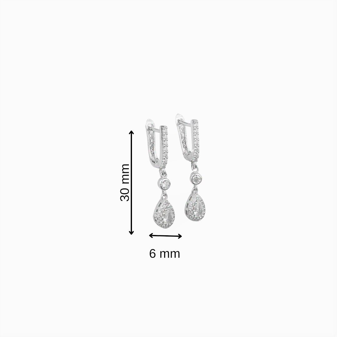 Silver Teardrop Crystal Bridal Earrings Wedding Jewellery Etsy UK