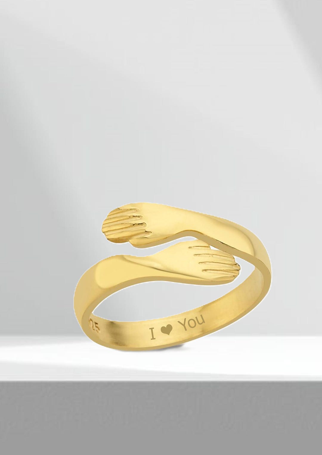Hug Type Rings Hug Ring, 925 Sterling Silver Personalized Adjustable Couple Love ...