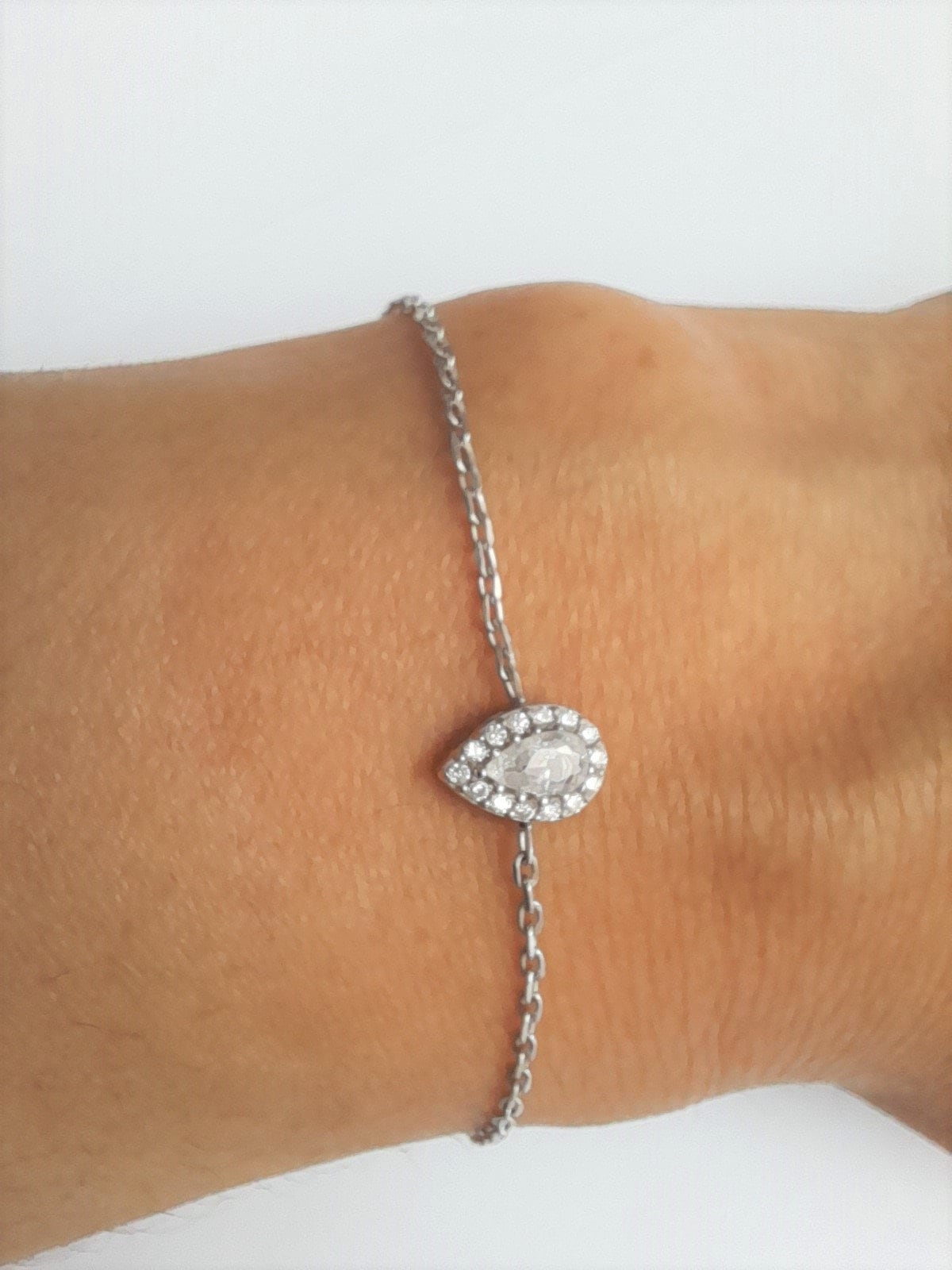 Silver Teardrop Crystal Bridal Earrings Wedding Jewellery Etsy UK