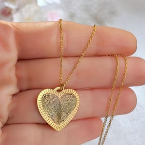 Collier coeur personnalisé avec empreintes digitales : bijoux commémoratifs en argent sterling gravés