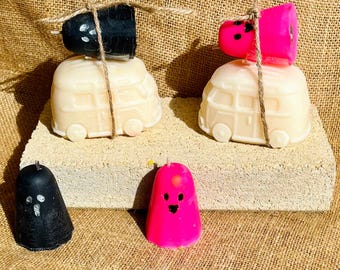 Ghost Buster Kombi Van Candle – Vanilla Caramel Scented Soy Wax, Novelty Travel Gift
