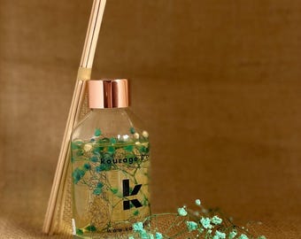 Handmade Floral Reed Diffuser – Glass Bottle Home Fragrance, Room Décor