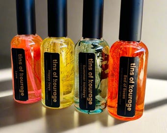 Spray per ambienti botanico – Profumo per tessuti e ambienti in flacone di vetro, fragranza minimalista per la casa, deodorante per ambienti