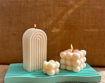 Bubble Cube Candle – Handmade Soy Wax, Modern Minimalist Home Décor