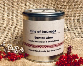 Santal Glow Sojawachs Kerze | Sandelholz, Vanille, Patchouli | Luxus Raumduft