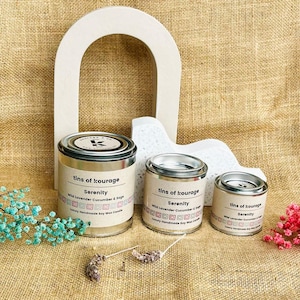 Serenity lavender Sage & cucumer CANDLE, SOY Candle Tin,  Paint Tin Candle, Minimalist Candle, Elegant Soy Wax Fragrance Candle