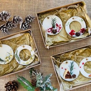 Scented Christmas Tree Ornaments Set – Festive Soy Wax Decorations