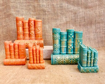 Hand-Poured Book Stack Candle – Vintage Literary Home Fragrance