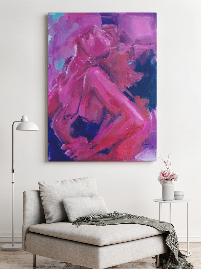 Sensual Modern Oil Painting Original Nude Sex Art Erotic | Etsy