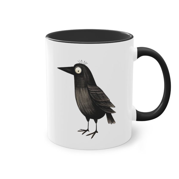 Large raven mug, coffee mug, tea mug, ceramic, clay, in 12 colors, 300 ml