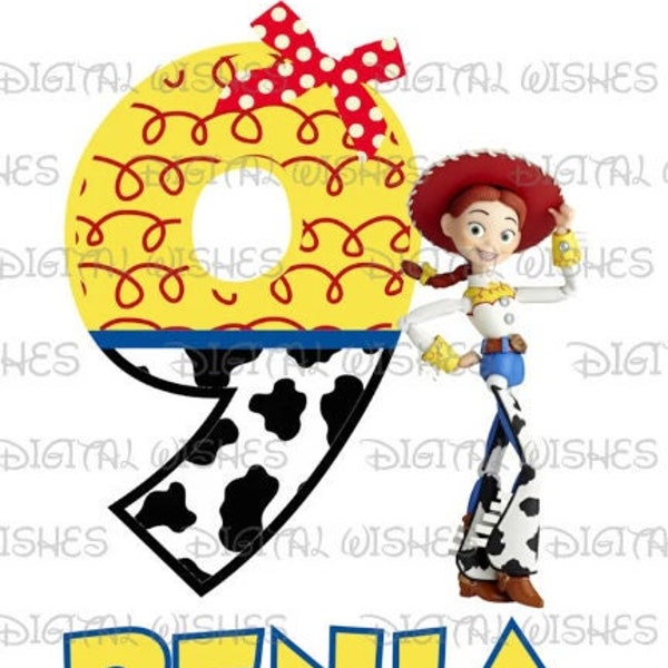 Jessie Cowgirl toy story  Birthday girl ANY NAME NUMBER image png digital file sublimation print Waterslide tshirt design