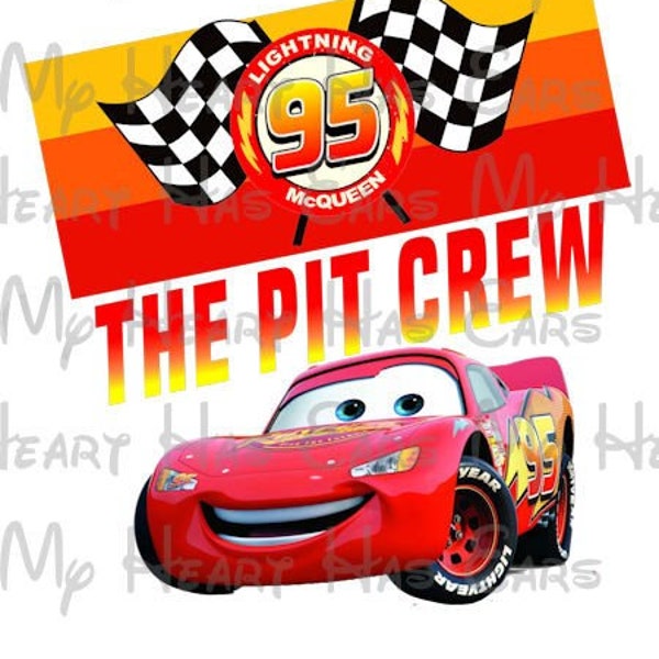Lightning McQueen Cars Pit crew of the birthday boy #2 image png digital file sublimation print Waterslide tshirt design