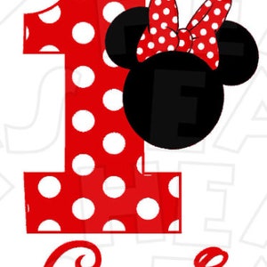 Minnie Mouse Head Birthday Girl Choose Color ANY NAME NUMBER Image ...