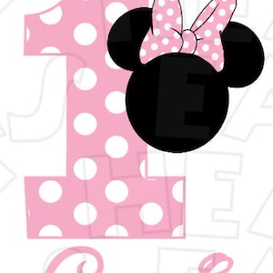 Minnie Mouse Head Birthday Girl Choose Color ANY NAME NUMBER Image ...