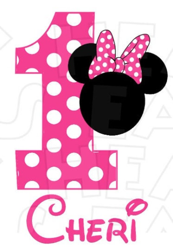 Minnie Mouse Head Birthday Girl Choose Color ANY NAME NUMBER Etsy