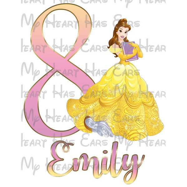 Belle Beauty and the Beast coordinating design ANY NAME NUMBER image personalized png digital file sublimation print t-shirt design