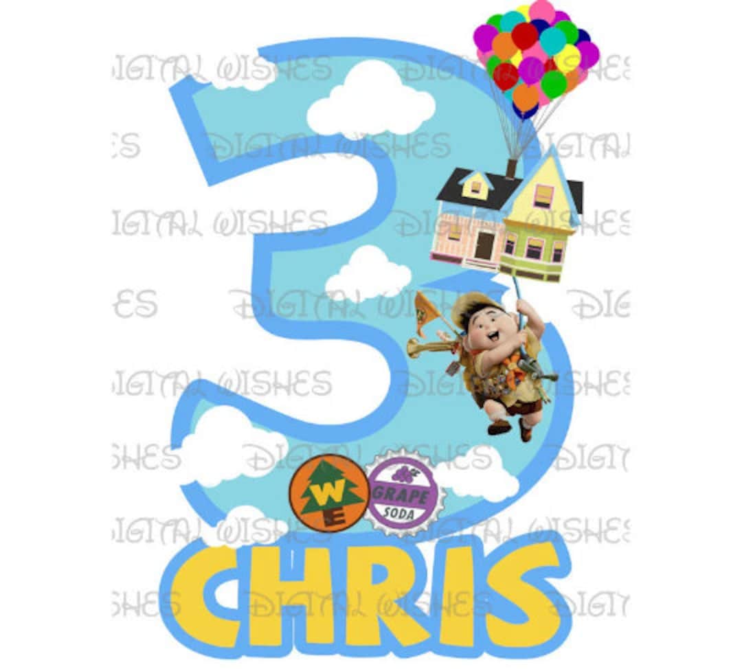UP Russell Birthday Image Personalized ANY Name NUMBER Png Digital File ...