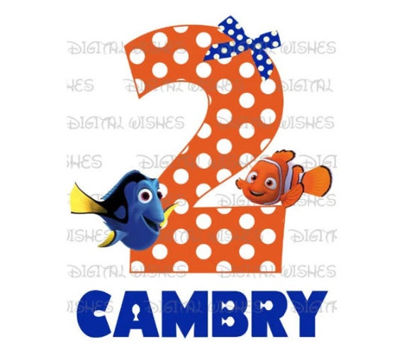 Finding Nemo Dory characters, iron on T shirt transfer. Choose image and  size