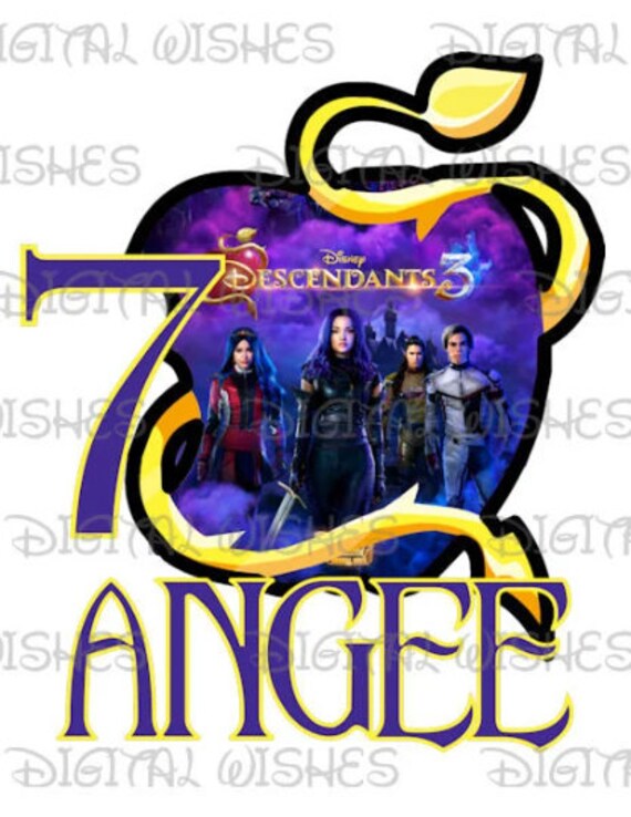 Descendants 3 Birthday ANY NAME NUMBER Image Png Digital File - Etsy