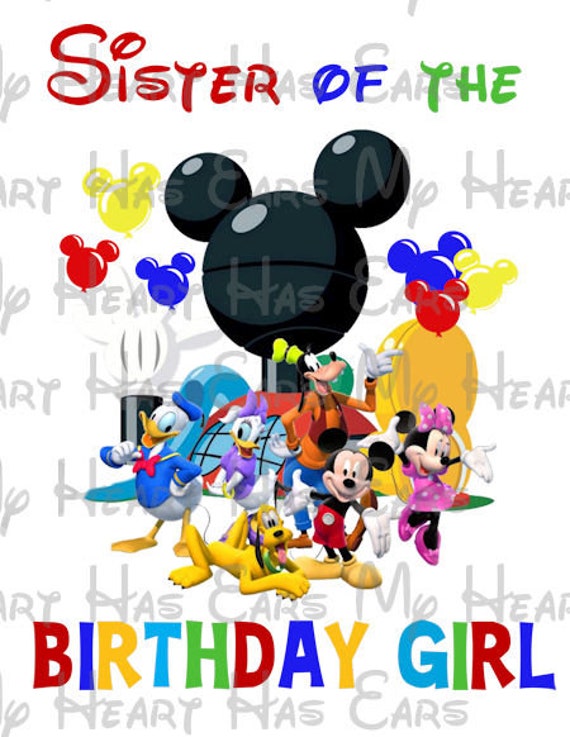 Mickey Mouse Clubhouse Birthday Family Matching Party PNG files