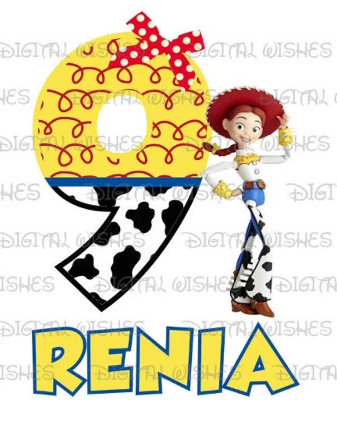 Jessie Cowgirl Toy Story Birthday Girl ANY NAME NUMBER Image Png