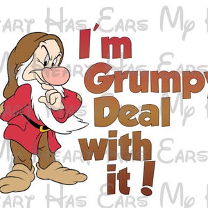 I'm Grumpy deal with it image png digital file sublimation print Waterslide t-shirt design