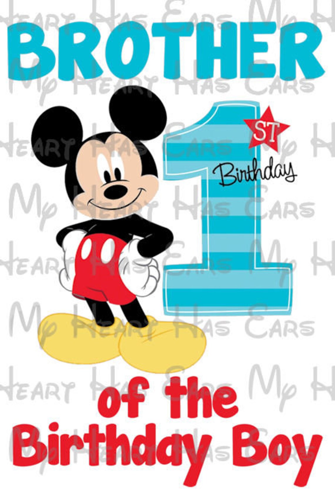 Mickey Mouse 1st Birthday Boy Image Personalized Png Digital - Etsy