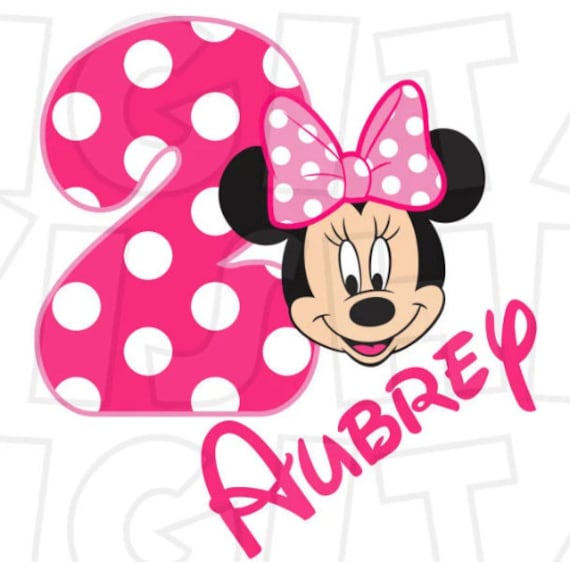 Minnie Mouse #2 Birthday girl ANY NAME NUMBER image png digital file  sublimation print Waterslide tshirt design