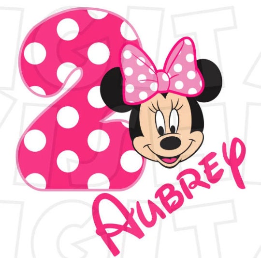 Minnie Mouse 2 Birthday Girl ANY NAME NUMBER Image Png Etsy