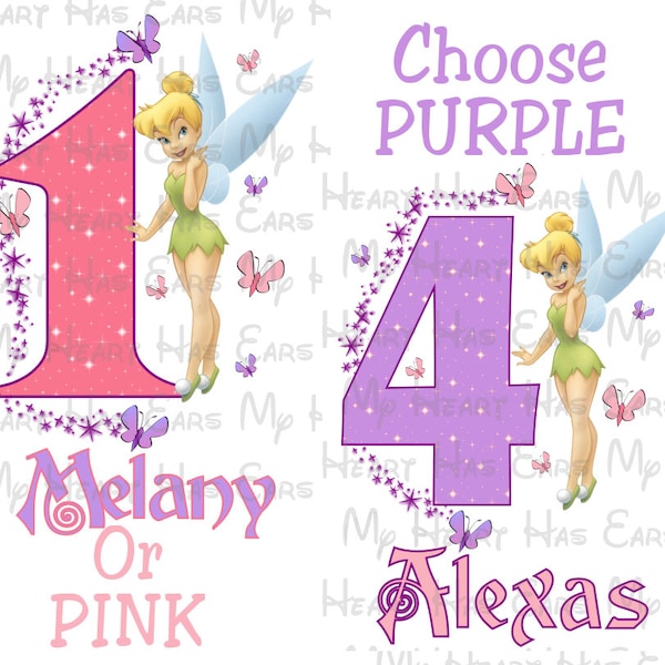 Tinkerbell birthday image personalized ANY NAME NUMBER png digital file sublimation print Waterslide t-shirt design