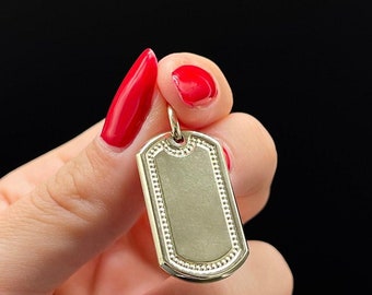 10k Gold Dog Tag - Etsy