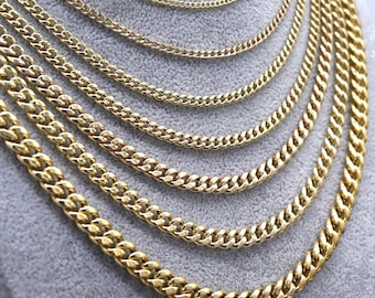 14k Gold Miami Cuban Link Chain | Italian Curb Necklace