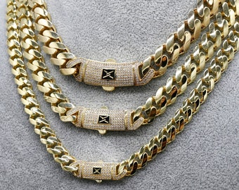 13 mm メンズ マイアミ キューバン ロイヤル リンク チェーン