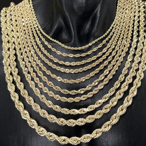 14K Gold Rope Chain Real Rope Chain 