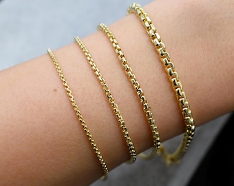 【HYERES LOR】24SS★ (W) Round Box Antique Chain Bracelet Beck Round Box Chain Bracelet in 18k Gold Vermeil