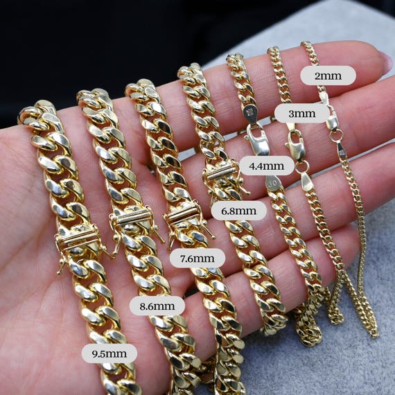 10K Real Yellow Gold Miami Cuban Link Bracelet - Unisex - Etsy